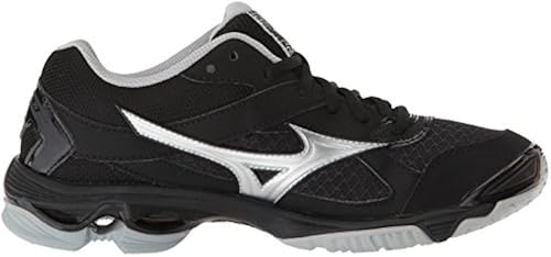 Mizuno Wave Bolt 7 Womens Black-Silver 6.5 Black/Silver in Mizuno Wave Bolt 7 Womens Black-Silver 6.5 Black/Silver in